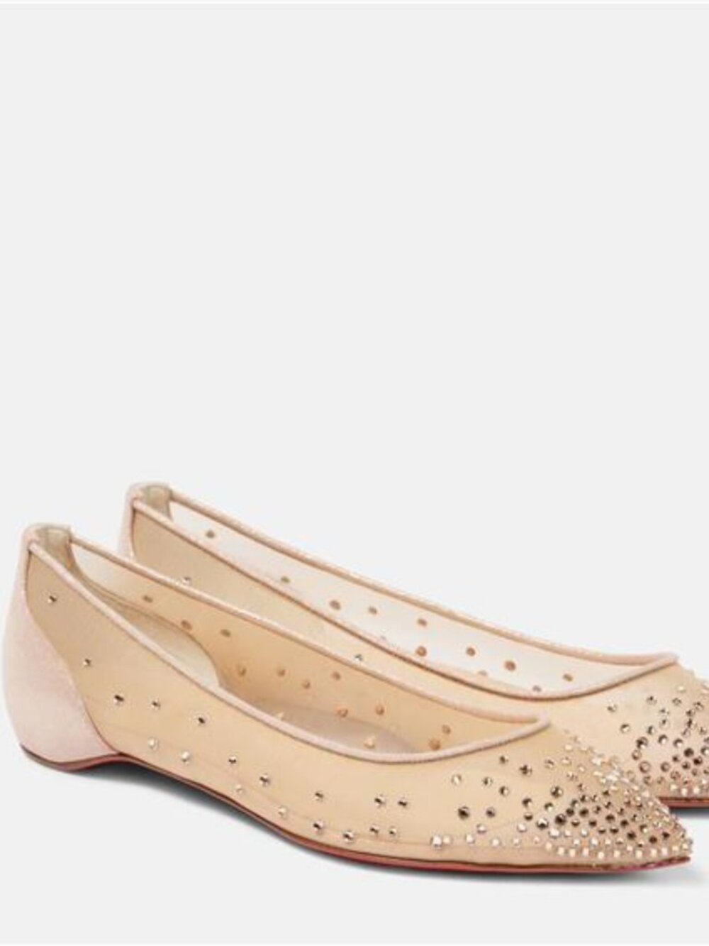Christian Louboutin FOLLIES STRASS Crystal Mesh Ballerina Bellet Flats